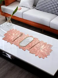 DPA Collection PVC Waterproof Soft  Cutwork Leaf Design Moulding Runner For Dining Table/Center Table - Copper-thumb1