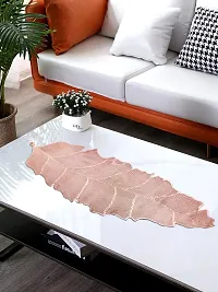 DPA Collection PVC Waterproof Soft  Cutwork Leaf Design Moulding Runner For Dining Table/Center Table Size(91x33)CM  Color - Copper-thumb3