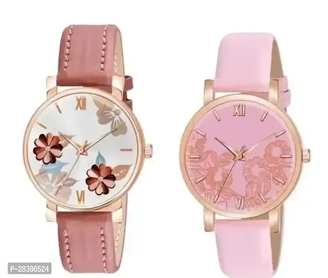 Stylish Multicoloured Watch For Girls And Women, Pack Of 2-thumb0