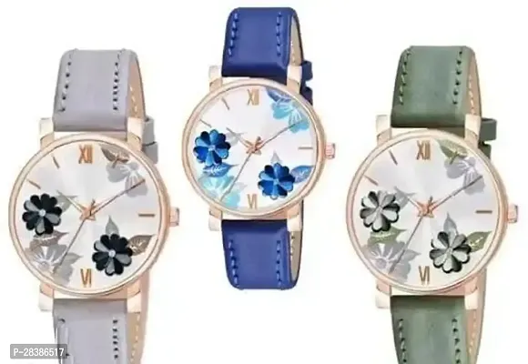 Stylish Multicoloured Watch For Girls And Women, Pack Of 3