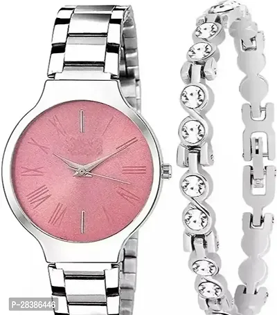 Stylish Silver Watch For Girls And Women, Pack Of 1-thumb0