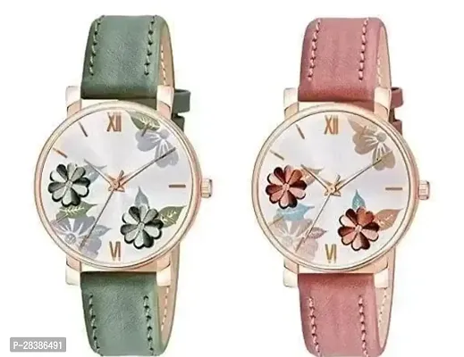 Stylish Multicoloured Watch For Girls And Women, Pack Of 2