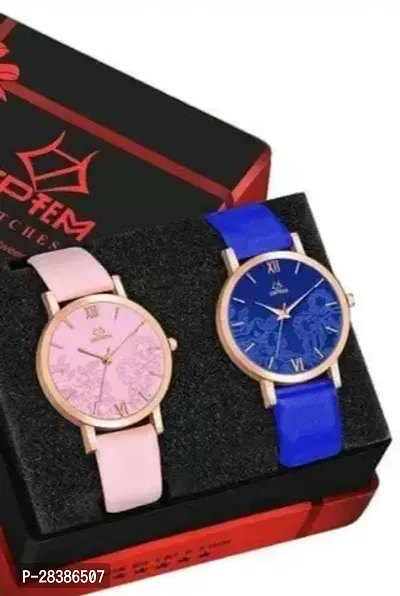 Stylish Multicoloured Watch For Girls And Women, Pack Of 2