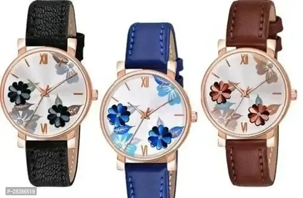 Stylish Multicoloured Watch For Girls And Women, Pack Of 3