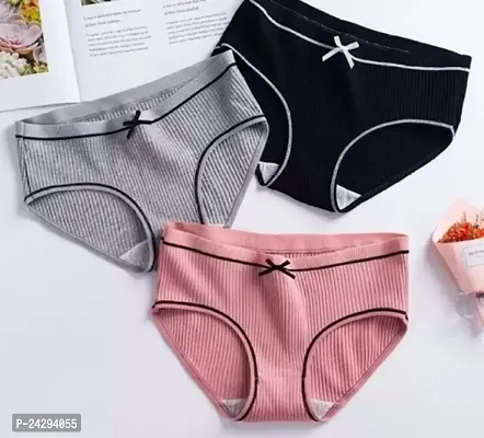 Pack of 3 Women Fency Hipster Multicolor Panty-thumb0