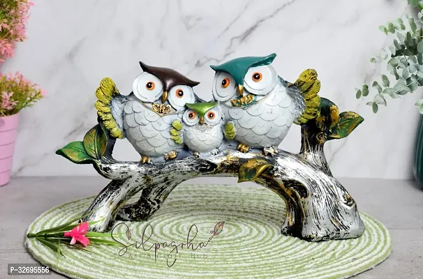 Decorative Good Luck Owl Family Showpiece Idol Perfect For Home Decor Gift Item For Home Decoration Model 04-thumb0