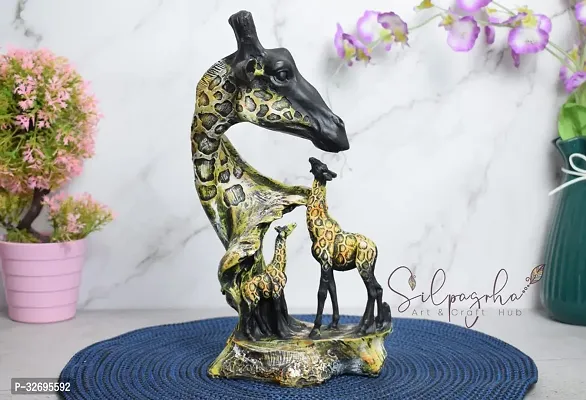 Handicraft Polyresin Giraffe Family Sculpture Showpiece For Home Decoration Wild Animal Figurine Home Decorative Items Gift Items Multicolorstyle 07