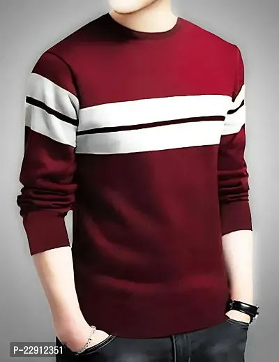 Comfortable Maroon Cotton Tees For Men