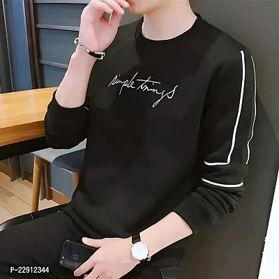 Comfortable Black Cotton Tees For Men-thumb0