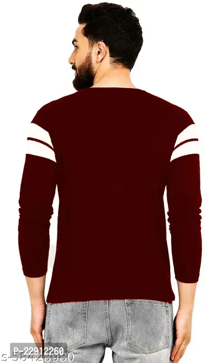 Comfortable Maroon Cotton Tees For Men-thumb2