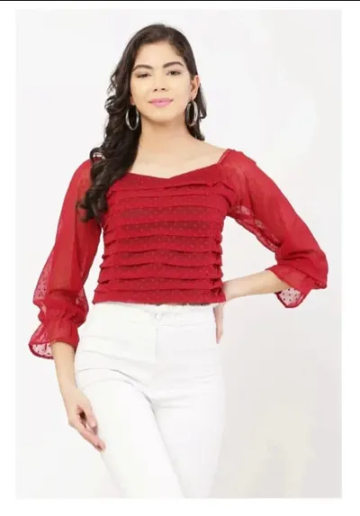 Beautiful Ruffle Crop Top