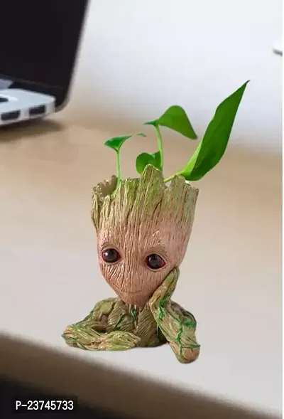 Resin Cute Wooden Look Baby Groot For Succulent Planter Pot-thumb0