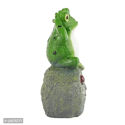 Shree Pawan Putra resin Beautiful Three Frogs Statue Showpiece Items for Home Decor, Living Room, Balcony, Garden Indoor Wall Shelf Decoration, Frogs Sitting on Stone Sculpture - Set of 3 Pcs (BEST QU-thumb3