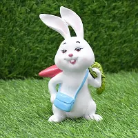 Rabbit Statue With Carrot, Bag for Garden Decor, Home Decor, Gift, Table Decor, Kids Room (8 Inch)-thumb3