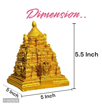 Tirupati Balaji Big Temple statue full Golden Colour For Home, Temple, Pooja Room, Decoration Items (14 Cm)-thumb3