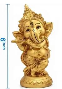 Golden Ganesh Ji Idol (Combo Peck of 2 Ganesh) Ganesh Murti Statue Home Decor Ganesh ji for Gift Showpiece Idol Pooja/Office/Home (Golden Color, 6 inch) ,2 Piece-thumb2