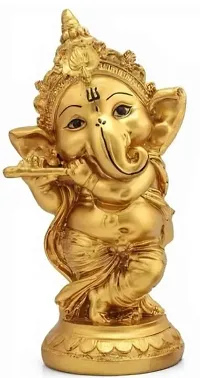 Golden Ganesh Ji Idol (Combo Peck of 2 Ganesh) Ganesh Murti Statue Home Decor Ganesh ji for Gift Showpiece Idol Pooja/Office/Home (Golden Color, 6 inch) ,2 Piece-thumb3