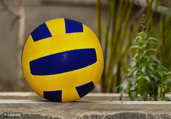 New V(Yellow) Volleyball with 2 Needle Pin for Indoor/Outdoor/for Men/Women Size - 4 (Multicolour, Best Quality)-thumb2