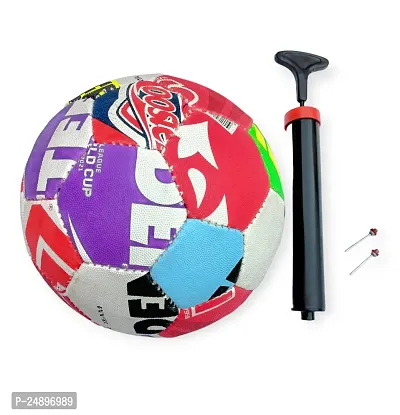 Solid High Performance Multicolour Football Standard Size (3 Ply, Size 5) With Airpump, 2 Needle Pin