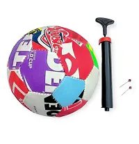 Solid High Performance Multicolour Football Standard Size (3 Ply, Size 5) With Airpump, 2 Needle Pin-thumb3