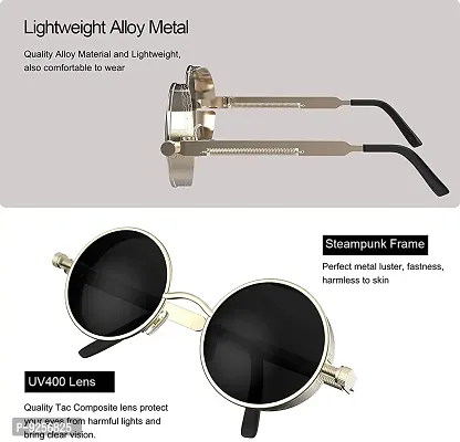 Unisex Metal Body Inspired From Round Sunglass For Boys and Girls-thumb4