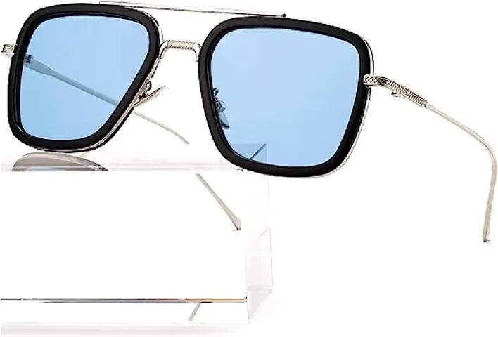 VILEN RAY Retro Vintage Sunglasses for Iron Man Sunglasses Tony Stark Glasses Square Metal Frame for Men Women Goggle Classic Alloy Frame