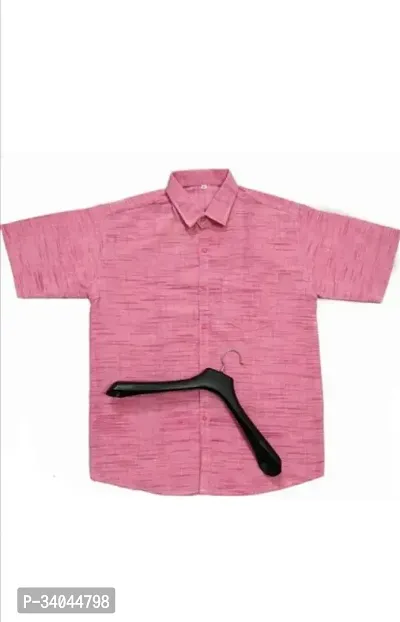 Stylish Pink Khadi Cotton Short Sleeves Casual Shirt For Men-thumb0