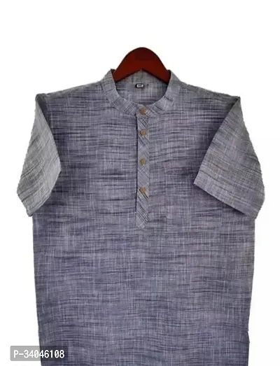 Stylish Purple Khadi Cotton Short Length Kurta For Men