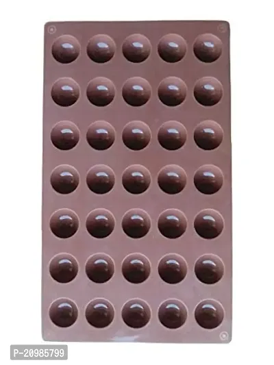 Glamaxy Silicon Chocolate Mold Round Shapes 35 Cavity Chocolate Mould Jelly Candy Mold | Cake Baking Mold | Bakeware Chocolate Moulds (Pack of 1)-thumb0