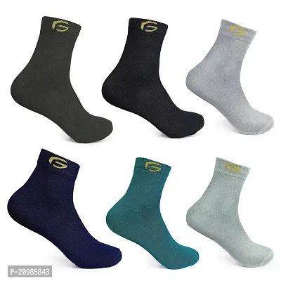 Glamaxy Eco Touch Ankle Socks for Running  Gym, Pack of 6 (Multicolour)