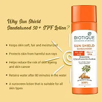 Biotique Bio Sandalwood 50+ SPF UVA/UVB Sunscreen Ultra Soothing Face Lotion Water Resistant, 190ml-thumb4