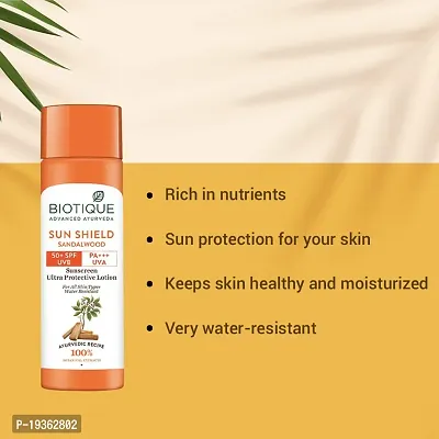 Biotique Bio Sandalwood 50+ SPF UVA/UVB Sunscreen Ultra Soothing Face Lotion Water Resistant, 190ml-thumb3