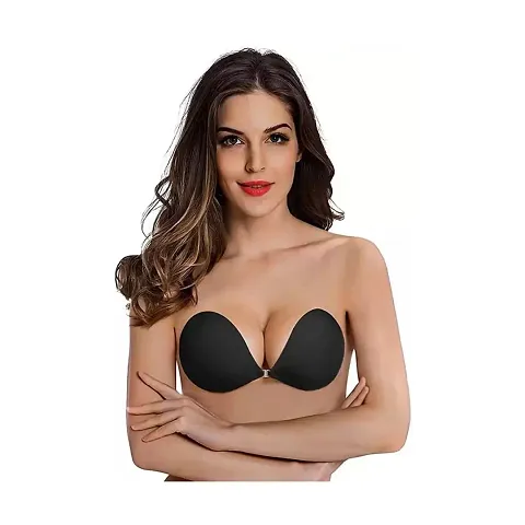 BonZeal Silicone Self Adhesive Black Bra