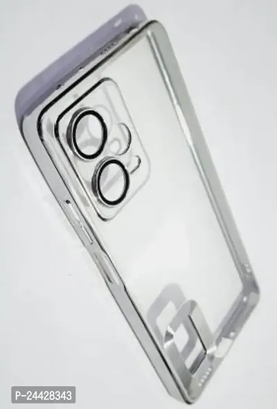 Back Cover For Mi Note 12 Pro-(Silver, Flexible)