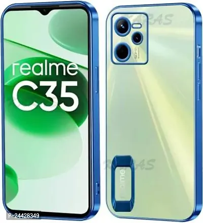 Back Cover For Realme C35, Narzo 50A Prime-(Blue, Camera Bump Protector, Pack Of 1)-thumb0