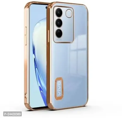 Back Cover For Vivo V27 5G, Vivo V27 Pro 5G-(Gold, Flexible, Pack Of 1)-thumb0