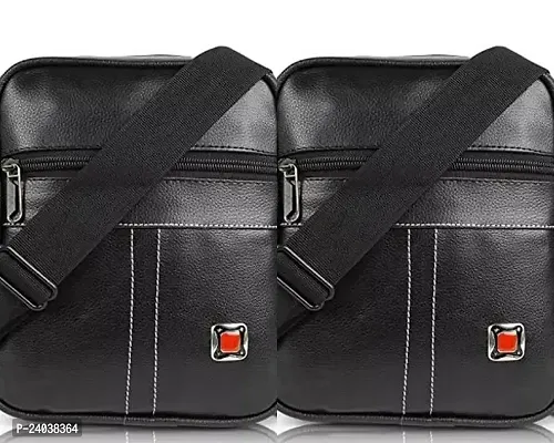 Elegant Polyester Casual Trendy Travel Water Resistant Shoulder Crossbody Daytrip Office Sling Bag For Men- 2 Pieces