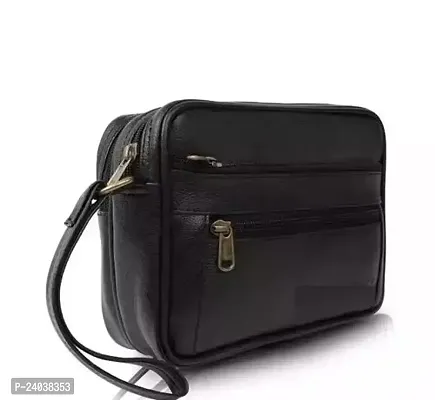 Elegant PU Leather Messenger Crossbody Shoulder Bag For Men-thumb0