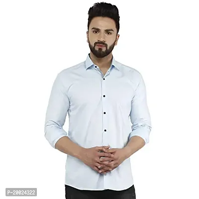 parth fashion Men's Regular Fit Casual Shirt (SkyBlue2019_Plain_38_Sky Blue_38)