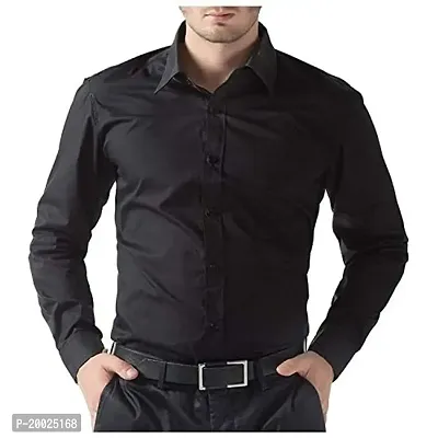 parth fashion Hub Men's Regular Fit Casual Full Sleeve Shirt Black