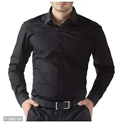 parth fashion Hub Men's Regular Fit Casual Full Sleeve Shirt Black-thumb0