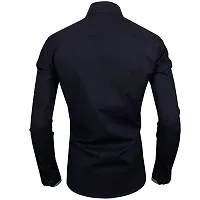 parth fashion Men's Regular Fit Casual Shirt (Black2019_Plain_40_Black_40)-thumb2