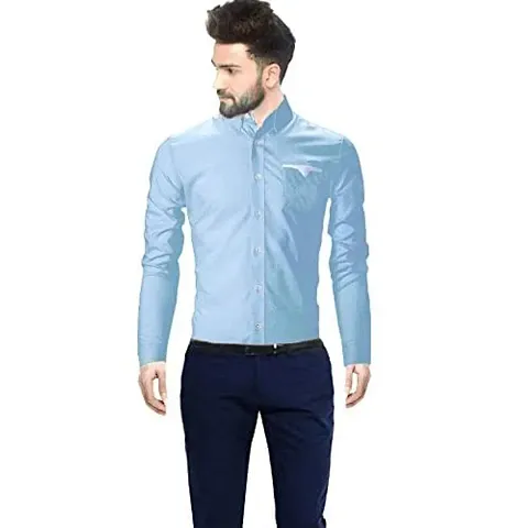 parth fashion Hub Men's Cotton Plain Casual Full Sleeve Regular Fit Shirt
