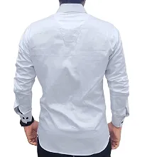 parth fashion Men's Regular Fit Casual Shirt (White_Patti_White_Medium)-thumb2