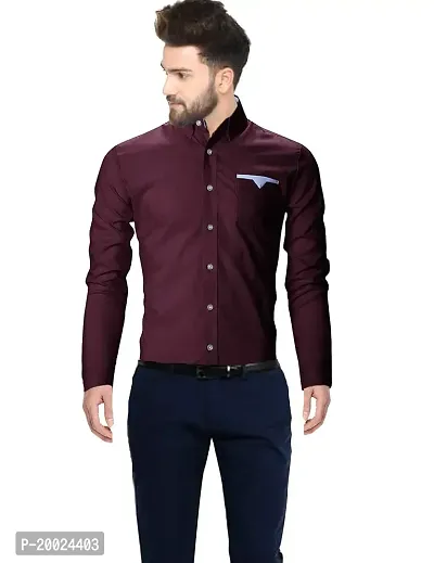 Parth Fashion Hub Men's Cotton Plain Casual Full Sleeve Regular Fit Shirt