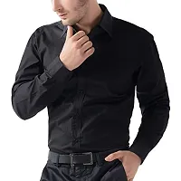 parth fashion Hub Men's Regular Fit Casual Full Sleeve Shirt Black-thumb1