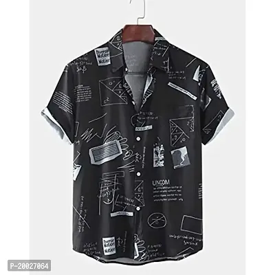 parth fashion Hub Men's Digital Printed Stylish Shirts Black-thumb0