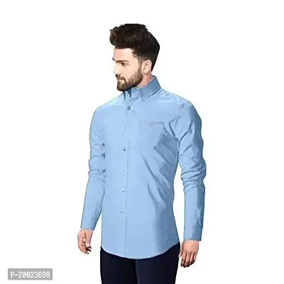 Parth Fashion Hub Men's Cotton Plain Casual Full Sleeve Regular Fit Shirt-thumb3