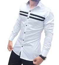 parth fashion Men's Regular Fit Casual Shirt (White_Patti_White_Medium)-thumb3