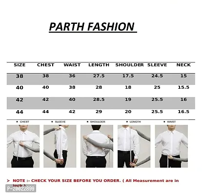 parth fashion Men's Regular Fit Casual Shirt (White_Patti_White_Medium)-thumb5